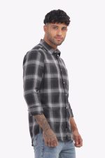 Casual Men’s Grey Check Shirt — Classic Regular Fit (Cotton Blend) - Image 6